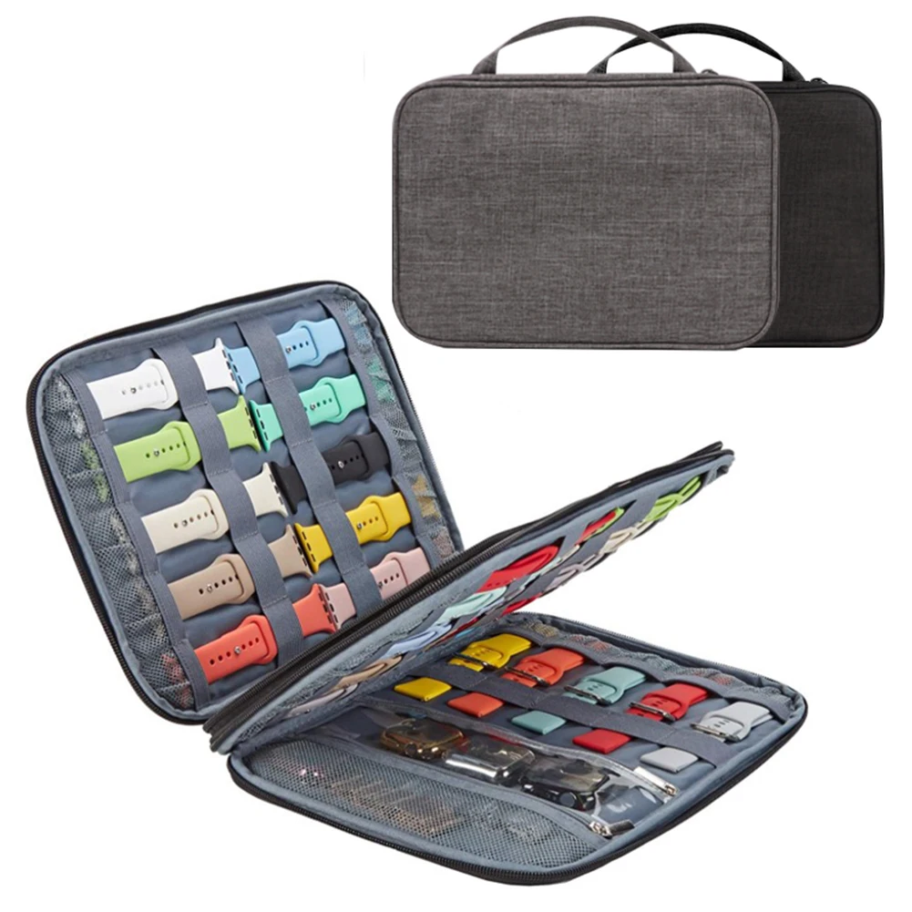 Durable 40 Slot Felt Watch Organizer Box Watchband Storage Case for Apple Band Pouch Strap Holder Bag | Электроника