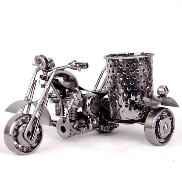 

Creative Pen Holder Motorcycle Model Iron Metal Crafts Decoration Office Supplies Pencil Holder Stationery Pen Storage Bucket
