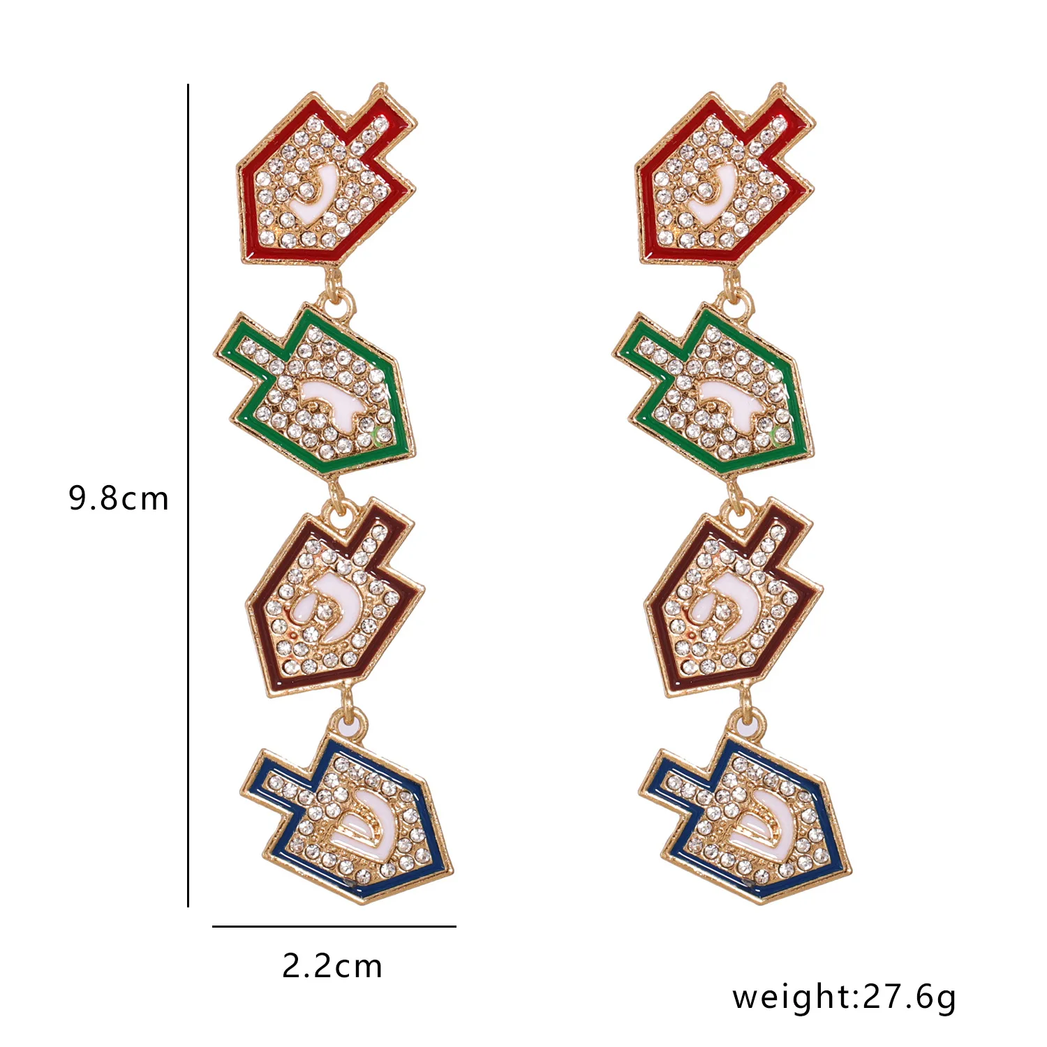 

HYSECMAO New Korean Luxury Colorful Crystal Long Drop Earrings For Women Fashion Elegant Geometric Pendientes Party Jewelry Gift