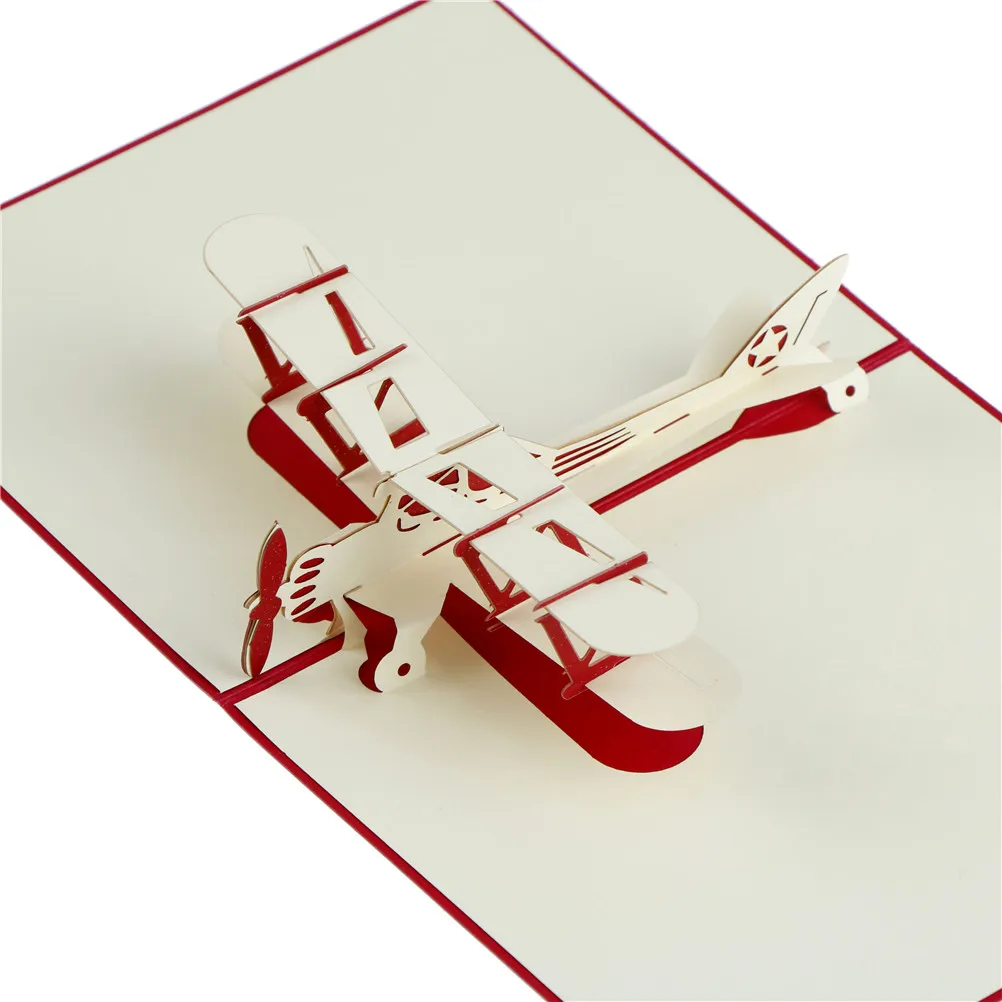 Поздравительные открытки на день рождения модель самолета 3D лазерная вырезка
