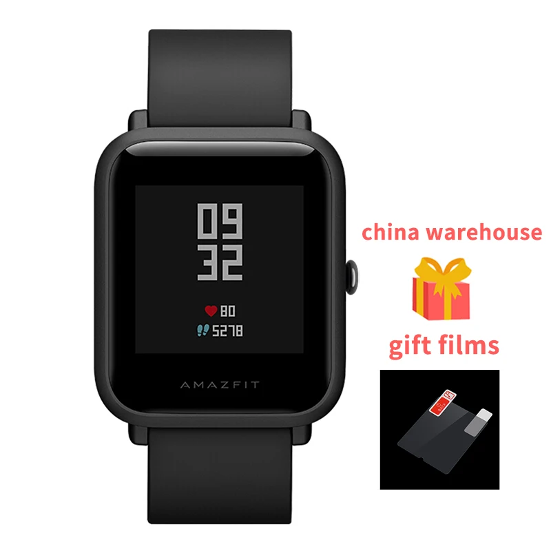 Черный ES Amazfit Bip Lite Смарт-часы Для мужчин Для женщин gps Bluetooth Смарт-часы 45 дней Срок службы батареи 3ATM в соответствии со стандартом водонепроницаемости - Цвет: Черный