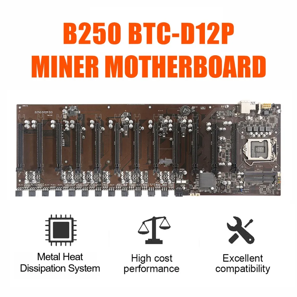 

Материнская плата B250 для майнинга, DDR3, 16 ГБ, материнская плата с процессором G3930, двойная материнская плата SATA3.0 для процессора LGA1151 для майни...