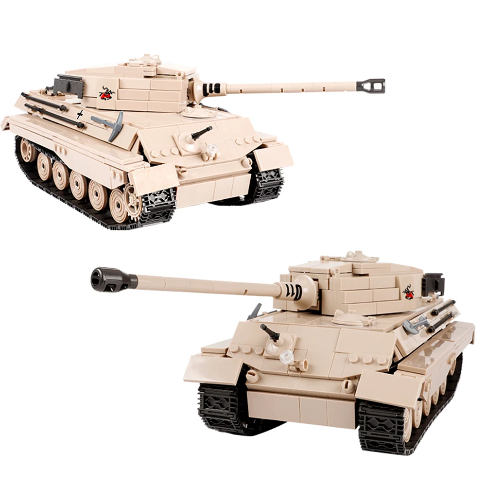 Gulo gulo 978 шт. Король тигр тяжелый танк строительные блоки набор военных кирпичей