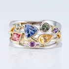 Yobest очаровательное многоцветноесинее стразы кольцо винтажное циркониевое кольцо серебряного цвета ювелирные изделия для женщин обещание обручальные кольца