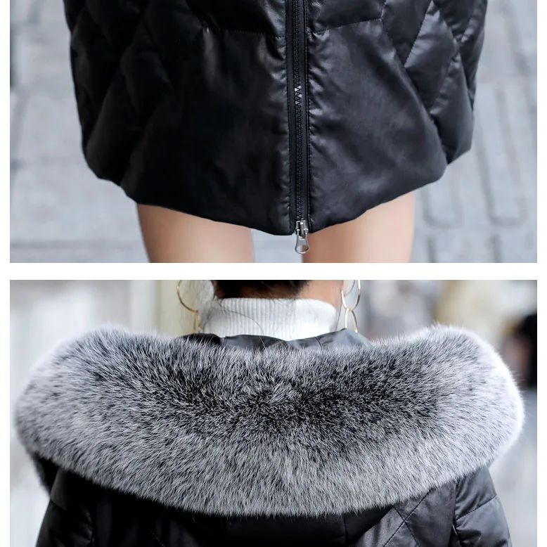 Женская куртка из натуральной кожи пальто овчины Женское зимнее Воротник