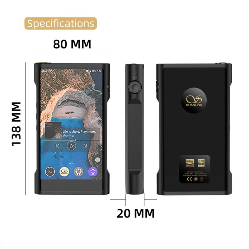 Музыкальный плеер SHANLING M8 AK4499EQ Hi-Fi портативный на Android Bluetooth баланс DSD HD mp3 XMOS XUF208 DSD512