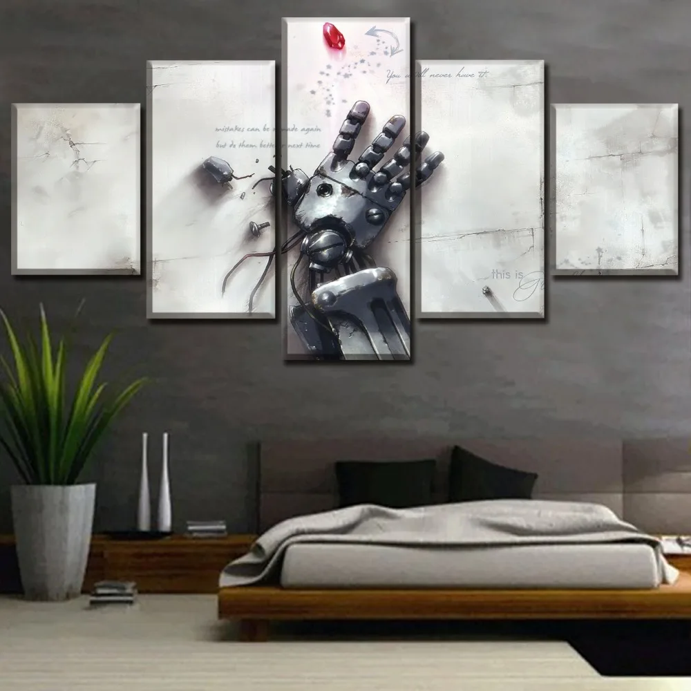 Художественный плакат на холсте HD настенный каркас 5 шт. аниме