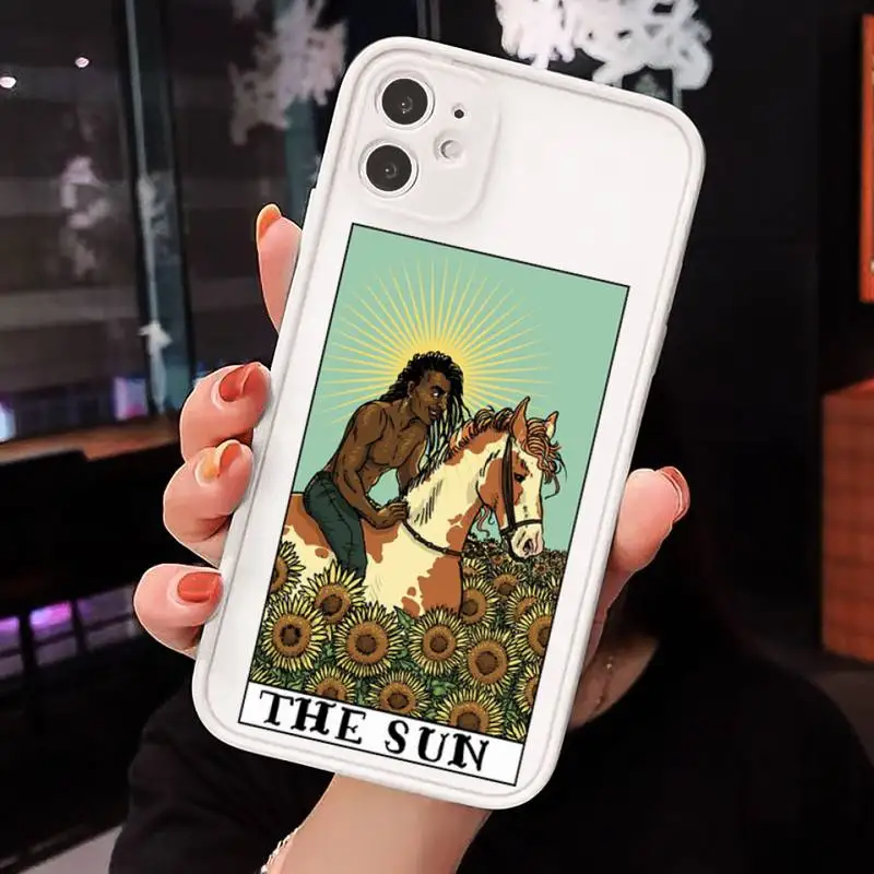 

Tarot Card art pattern Phone Cases matte transparent For iphone 7 8 11 12 plus mini x xs xr pro max cover