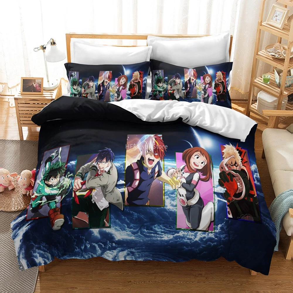 

Popular My Hero Academia 3d Duvet Cover Set Pillowcase Midoriya Izuku Bakugou Katsuki Printed Bedding Set Twin Queen King Size