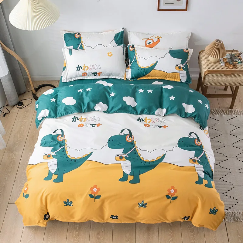 

New Strawberry Bedding Sets Simple Cartoon Duvet Cover With Pillowcase Twin Full Queen King Size 3/4Pcs Bed Sheet