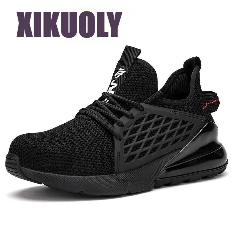 Кроссовки мужские из сетчатой ткани легкие дышащие со стальным носком