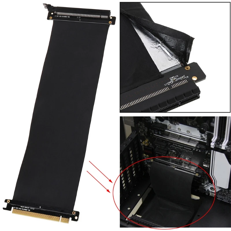 

High Speed PC Graphics Cards PCI Express Connector Cable Riser Card PCI-E X16 3.0 Flexible Cable Expansion Port Adapter