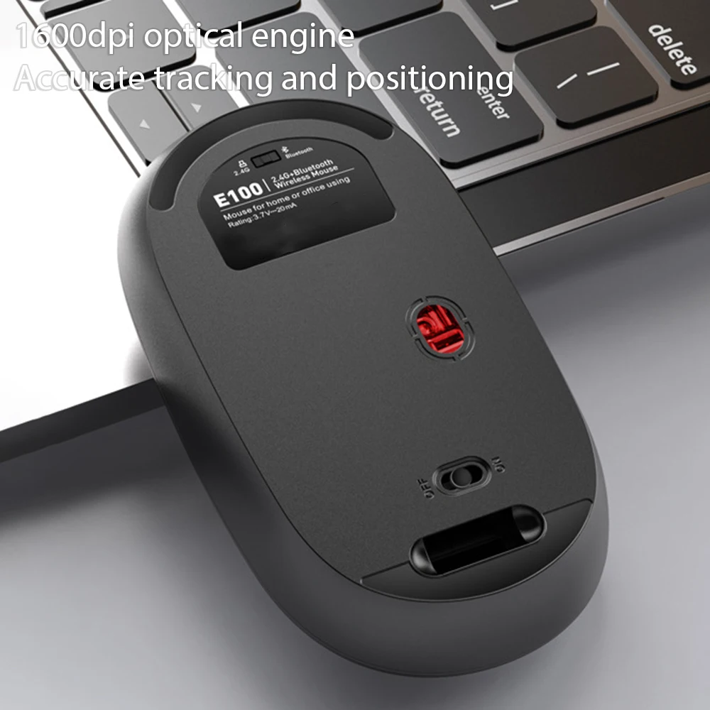 

2.4GHz Wireless Gaming Mouse Dual Modes Bluetooth Mute Button 1600 DPI Laptop Mouse USB Receiver Computer Mice for Notebook