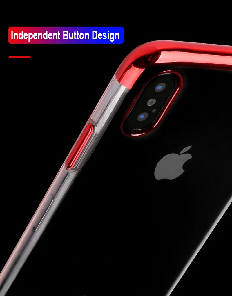 Ultra Thin Soft Jane Series Electroplating TPU Silicone Phone Case Back Cover for Apple iPhone X XS Max XR 8 7 6 Plus Coque |
