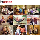 Алмазная живопись 5D сделай сам Huacan, картина с изображением старых пар, квадратные стразы, вышивка крестиком, мозаика для домашнего декора