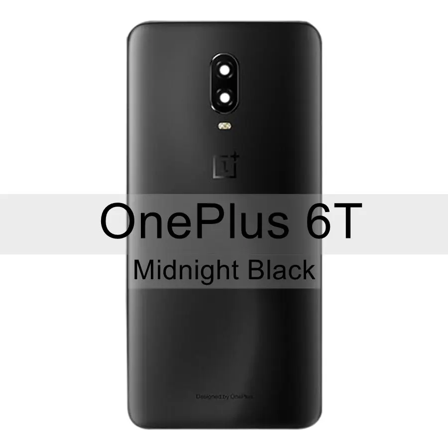 6T Midnight Black Заднее стекло Oneplus 6 6T 7 Pro крышка батареи Oneplus 6 задняя дверь Корпус чехол Oneplus 6T 7 Pro крышка батареи с объективом камеры - Цвет: 6T Midnight Black