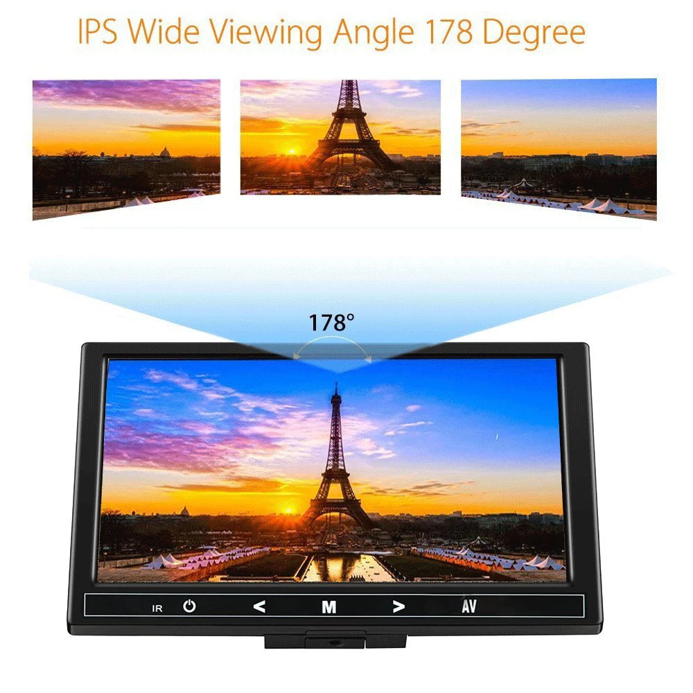9 дюймов экран HD TFT lcd Портативный 1080x720 разрешение цветной видео монитор с VGA AV HDMI