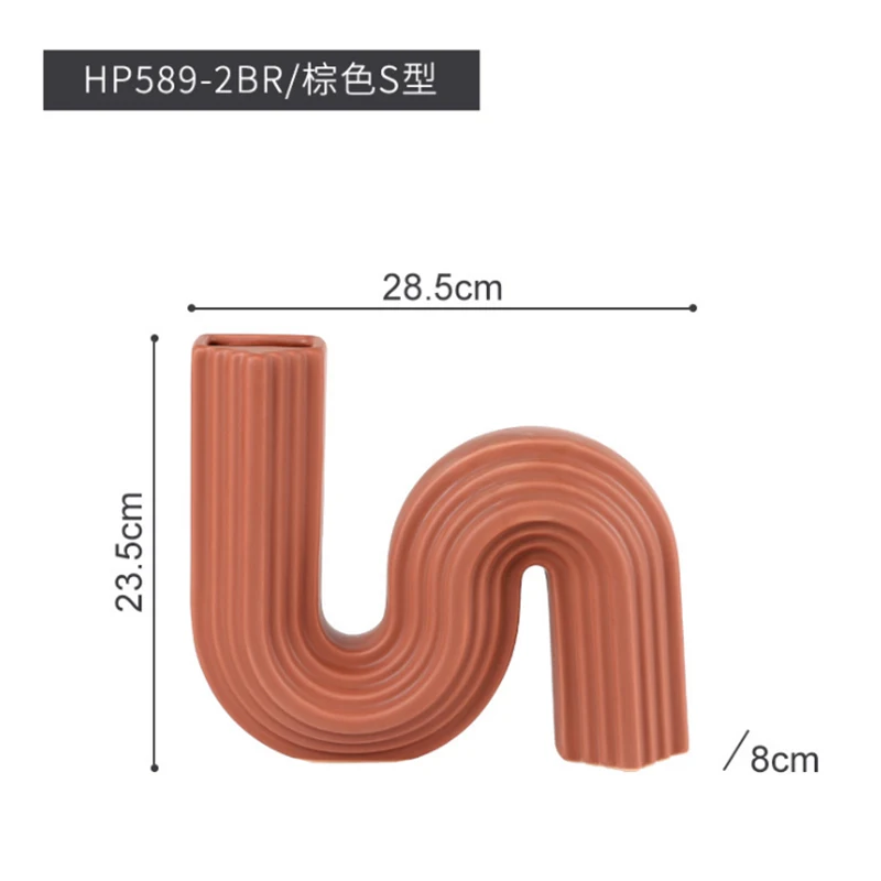 

Домашний декор, Минималистичная керамическая абстрактная ваза в скандинавском стиле для гостиной, Настольная креативная декоративная ваз...