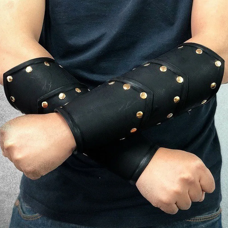 

Viking Gauntlet Accessory Warmer Armor Bracer Leather Cosplay Arm Archer Vambrace Steampunk Pirate Wristband Medieval Men Knight