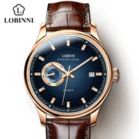 lobinni dress watch classic luxury sapphire men automatic mechanical watches 5atm waterproof luminous genuine leather strap