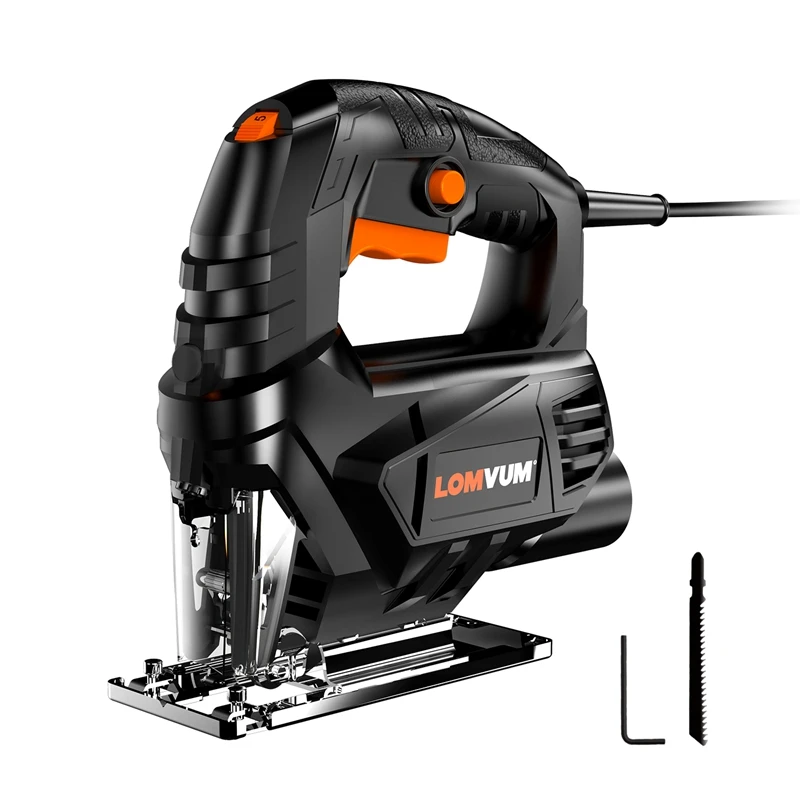 

LOMVUM 450w Jig Saw 6 Variable Speed Jigsaw Electric Saw Power Tool Blades For Woodworking