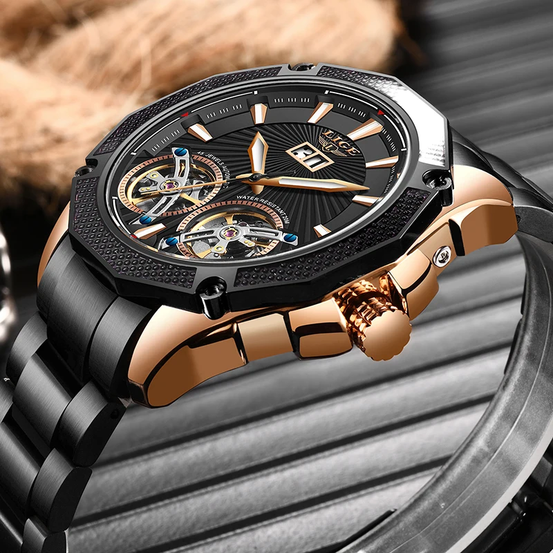 Часы мужские механические из нержавеющей стали водонепроницаемые | Наручные