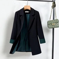 2021 free shipping spring autumn new korean british wind professional black coat suit middle women work wear jacket