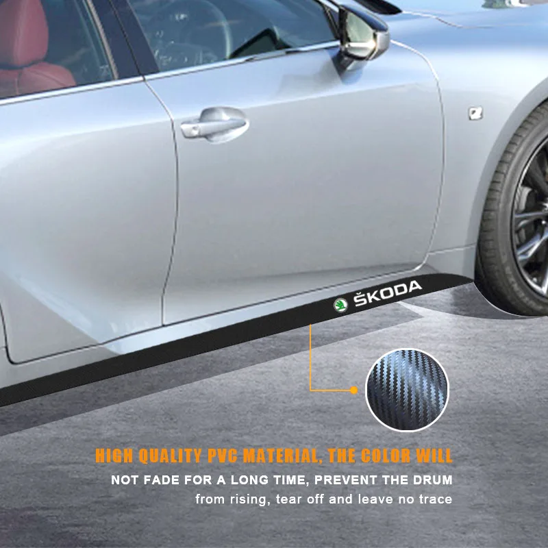 2pcs Car Door Side Skirt Sill Stripe Body Decals Sticker for Skoda Octavia A5 A7 Fabia Superb Rapid Kodiaq Kamiq Accessories | Автомобили