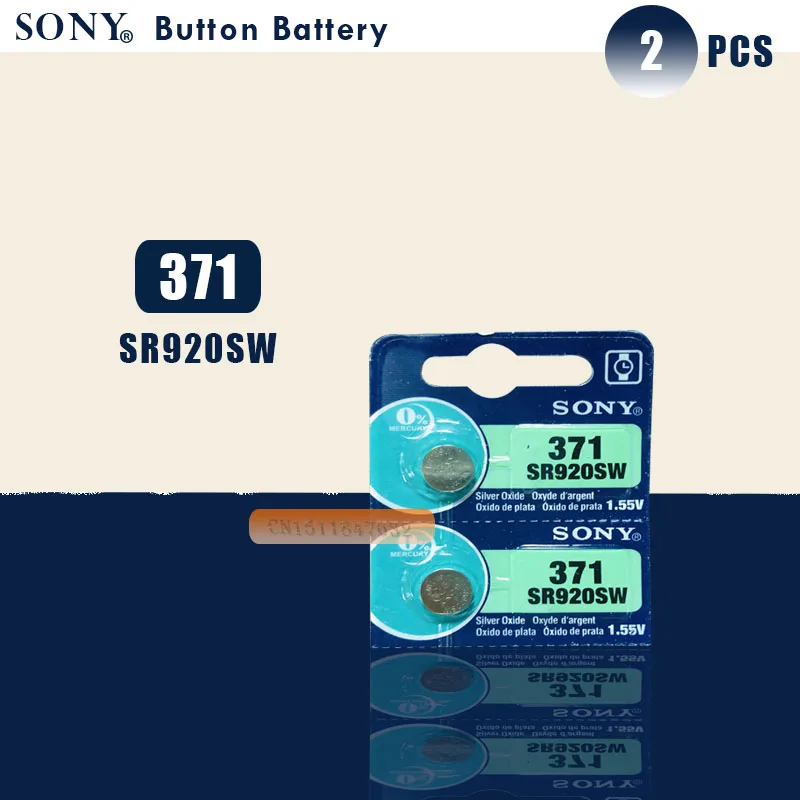 2 шт. sony 371 SR920SW 920 1,55 в батарея для часов SR920SW 371 Кнопка монетница Сделано в Японии