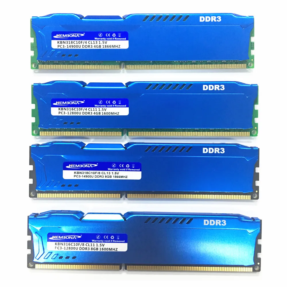 KEMBONA оперативная память Настольный ПК ddr3 2 ГБ 4 ГБ 8 ГБ 2 г 4 г 8 Гб ram 1600 МГц/1333 МГц/1066 МГц/PC3 10600/пожизненная гарантия/