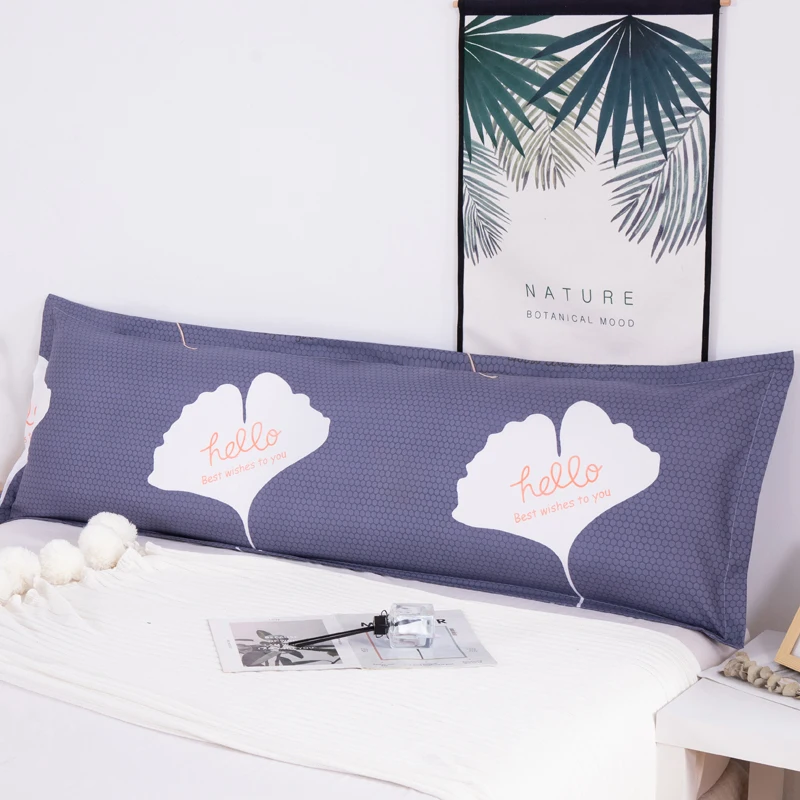 

Length Sleep Pillowcase Big Size Couple Pillow Cover Leopard Heart Star Leaf Grid Double Pillow Case Home No Filling 48*120cm