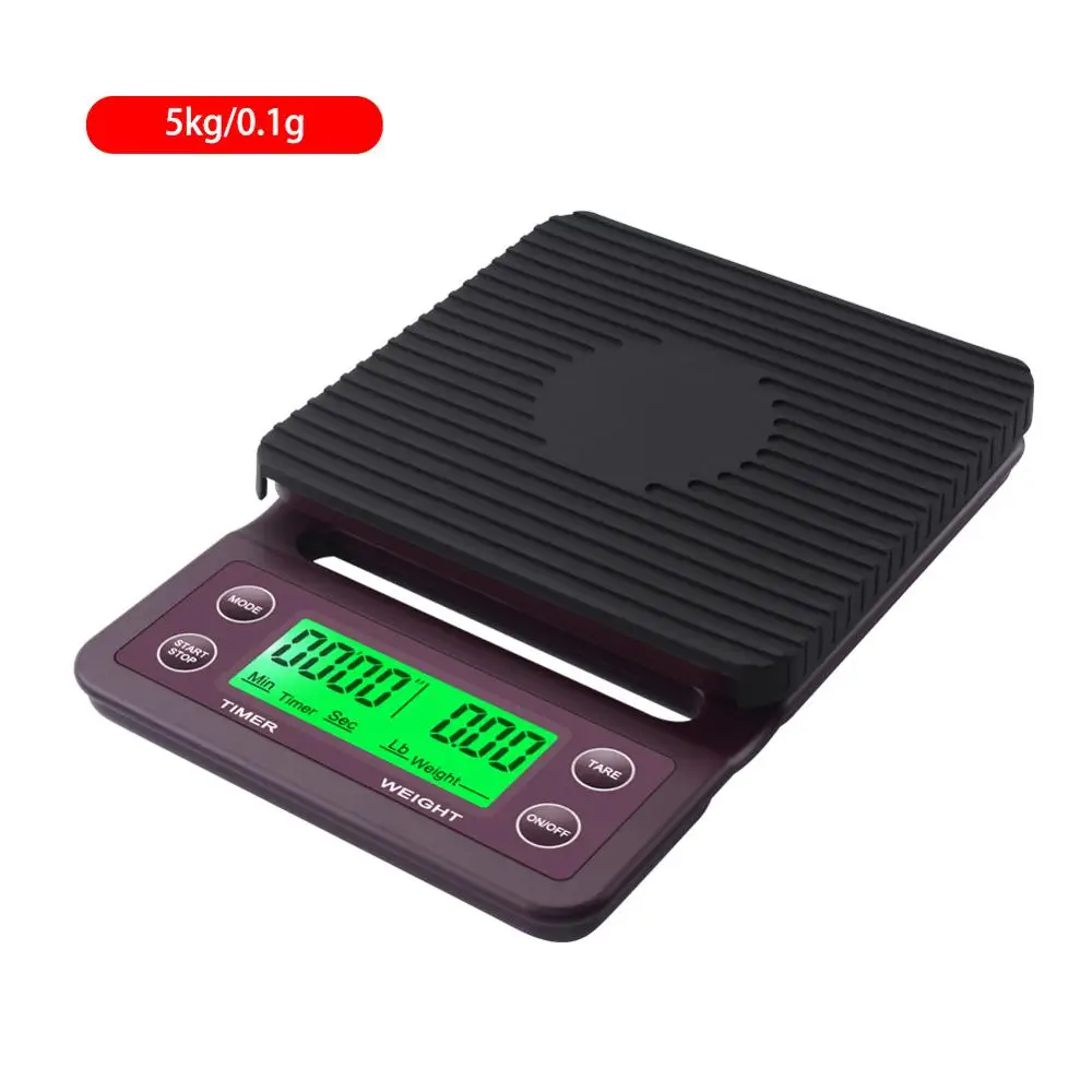 Claret 5kg 0.1g Yieryi, Ручная шлифовка, электронные весы для кофе, взвешивание, диапазон синхронизации, 3 кг/0,1 г, 5 кг/0,1 г, цифровые кофейные весы для кухонной стойки - Цвет: Claret 5kg 0.1g