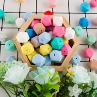 sunrony 20pcs 14mm hexagon silicone beads baby silicone teether beads for jewelry making bulk diy necklace pacifier chain