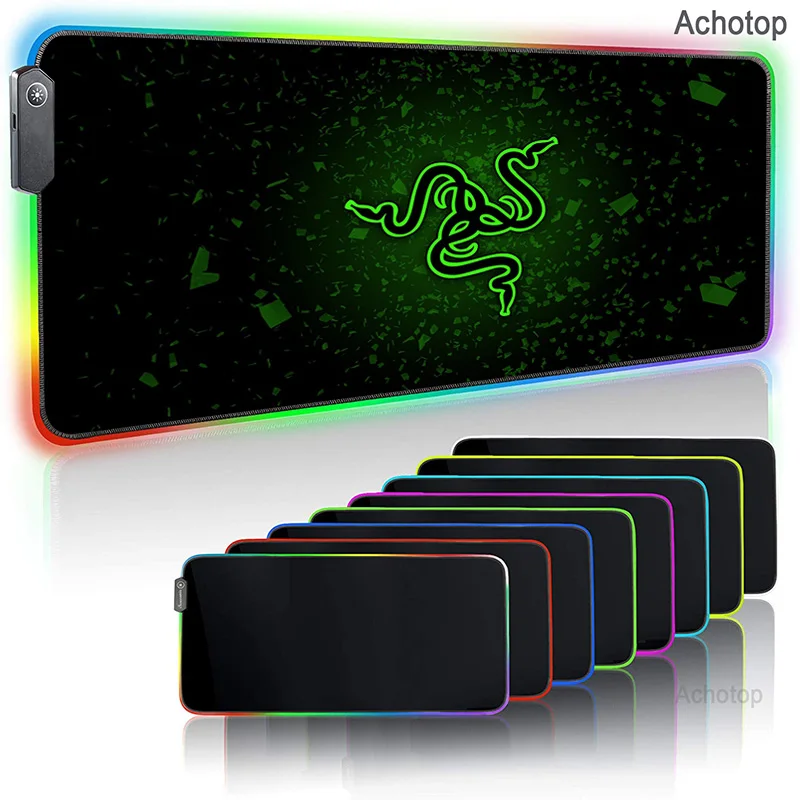 

Razer Anime Gaming RGB Mause Pad XXL Large Mousepad Desk Mat Keyboard LED Mice Mat DIY Custom Big Mouse Carpet With Backlit