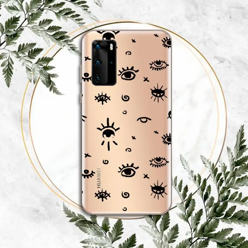 

Evil Eye Phone Case Clear Transparent for huawei honor P 40 30 20 lite Pro 10 i 8 9 x p smart 2019