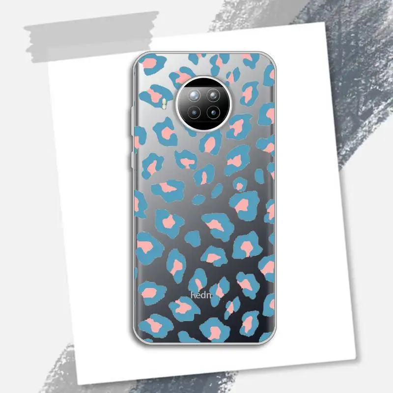 

Leopard Print cute cartoon Phone Case Transparent for Xiaomi Redmi note 10 t 8 9 pro lite 11