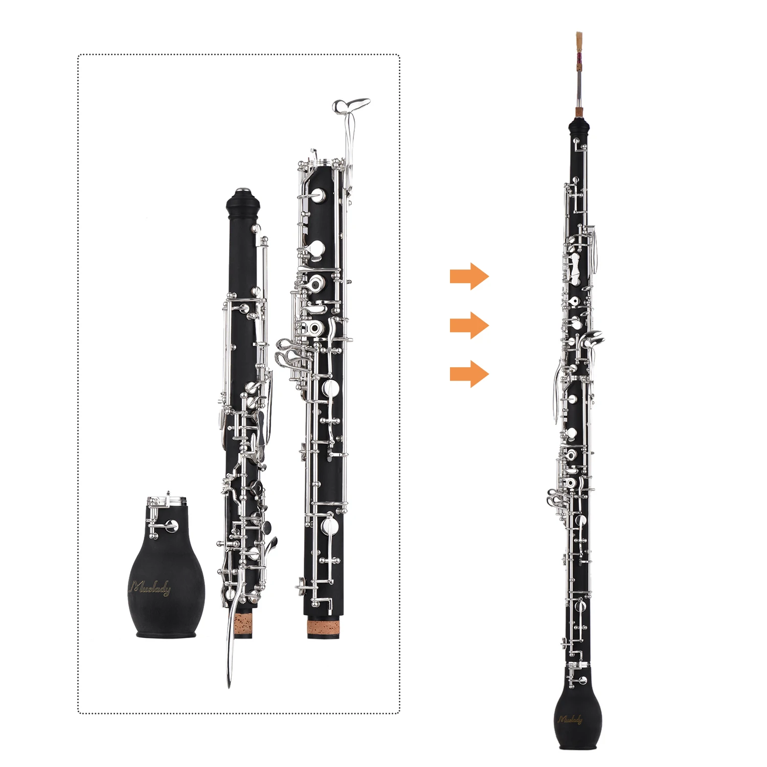 Muslady профессиональный английский Рог Alto Oboe F ключ синтетический деревянный