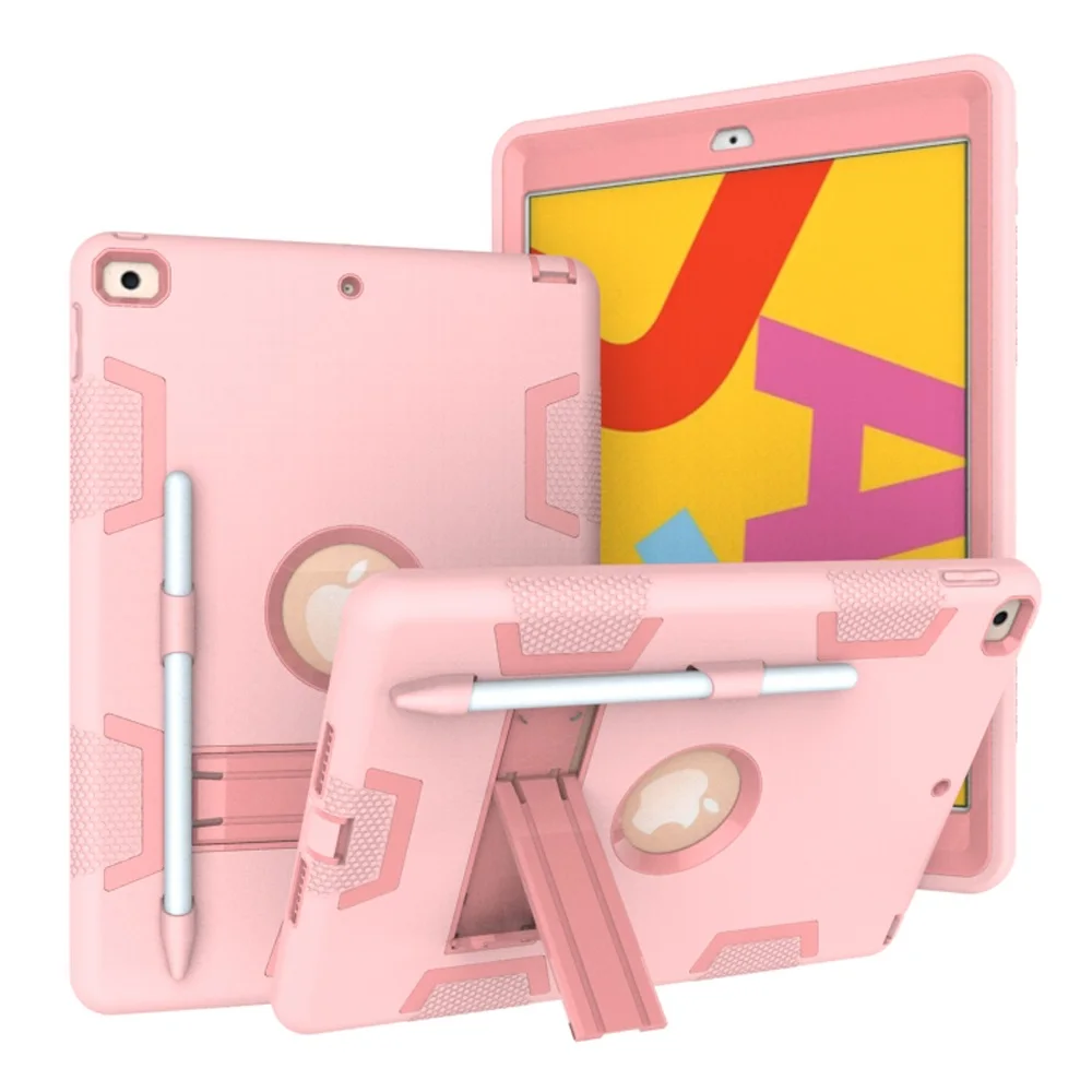 

Case with pencil holder for iPad 10.2 2019 2020 7 7th 8th Gen A2198 A2200 A2197 kids Silicone Cover case Tablet Funda Capa Shell