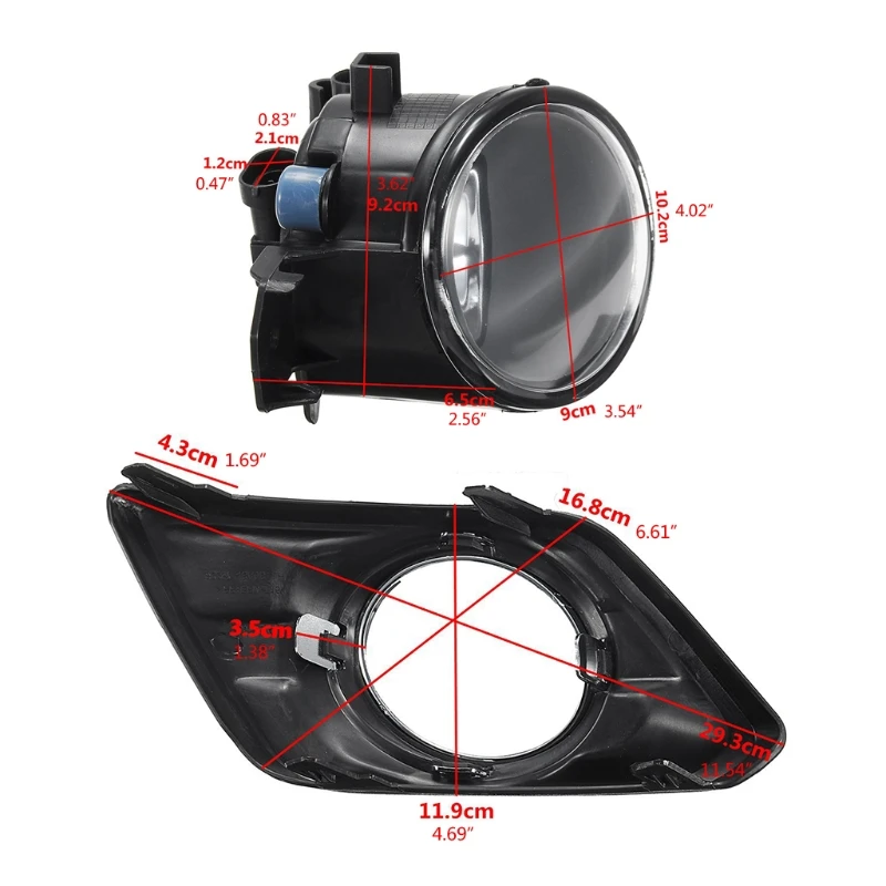 

For Vehicle 2014-2016 Model Bumper Driving Fog Lamps Replacement with Wiring Kit + Bezel + Switch T21E