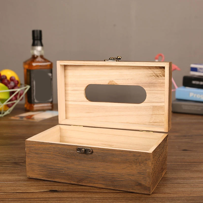 Useful Wooden Retro Tissue Box Cover Paper Napkin Holder Case Home Car Decor New Small | Дом и сад