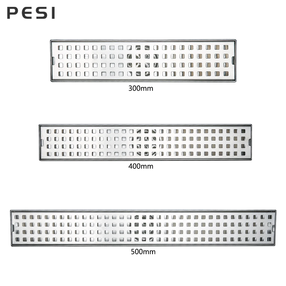 

SUS 304 Floor Drain Stainless Steel Rectangular Anti-Odor Long Linear Drainage Shower Drainer for Hotel Bathroom Kitchen Toilet
