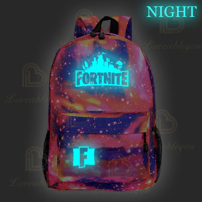 Fortnite Games Backpack Fortnite Luminous Glowing School Bags for Teenagers Unisex Schoolyard Laptop Mochilas Travel Casual Bags