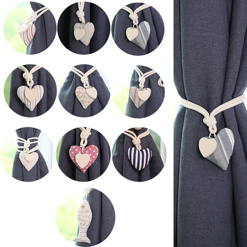 Подхватывание для штор хлопок сердце магнитные пряжки зажимы аксессуары