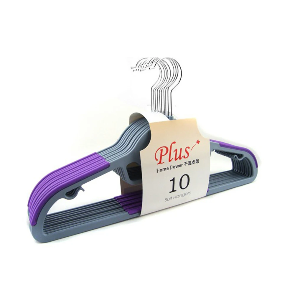 

EverChic 10 Pieces High Quality Wet and Dry Use Non-slip Hangers Household Plastic Hangers Racks Multi-functional Drying Racks