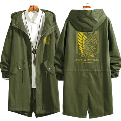 G Аниме Атака Титанов Eren Jaeger Косплей костюмы Levi · Ackerman Scout Regiment хлопок для женщин и мужчин тренчи с капюшоном комбинезоны пальто - Цвет: G
