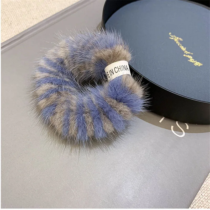 2019 Горячие кожаные аксессуары для волос из норки благородная эластичная лента