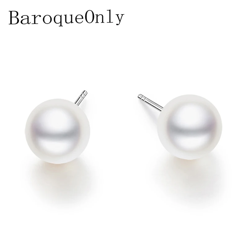 Baroqueonly AAAAA 925 стерлингового серебра серьги из натурального пресноводного жемчуга