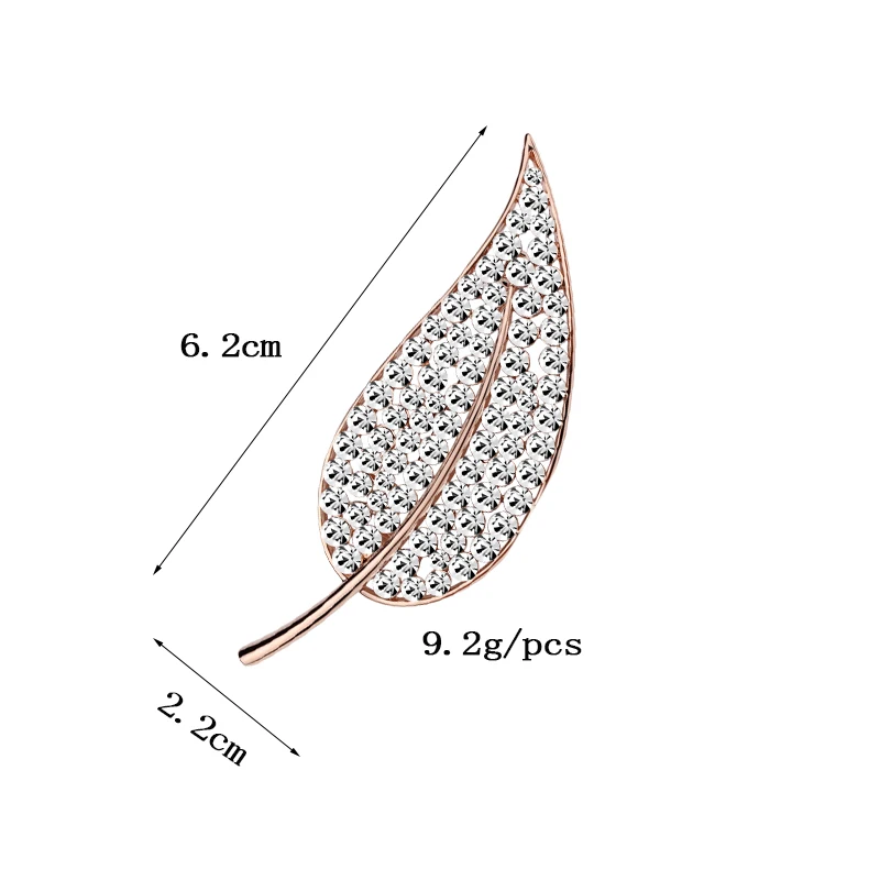 Модная Золотая брошь со стразами булавка броши в форме листа офисные булавки для