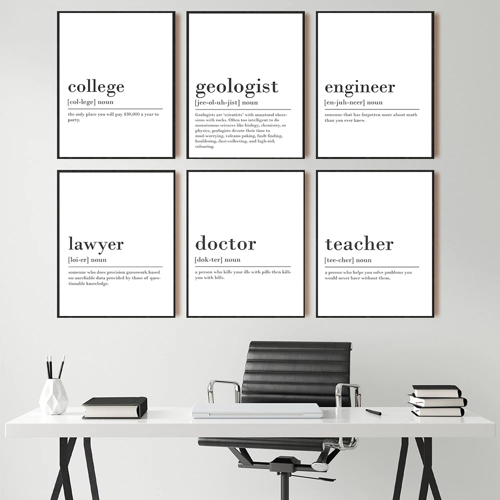 

Psycholog Gifts Print Funny Definition Poster Psychology Quote Canvas Painting College Dorm Room Wall Art Minimalist Poster