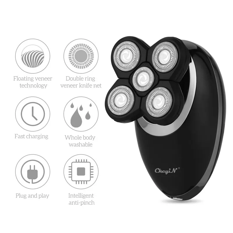 3 в 1 электробритва для мужчин триммер волос носу моющийся 3D плавающее лезвие